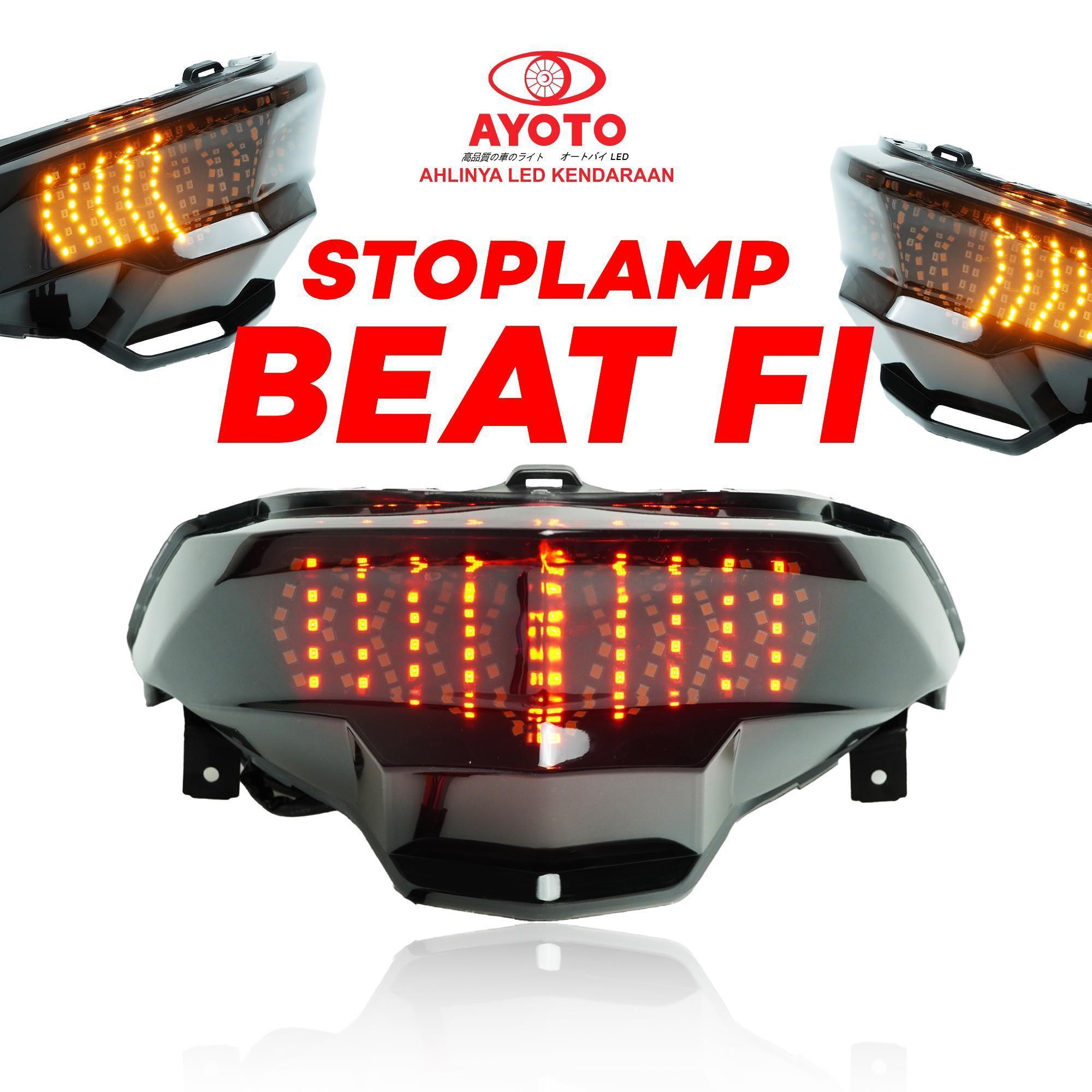(BD) AYOTO Stoplamp Crystal RGB Full Set Running Motor Vario Beat FI/ESP & Deluxe LED Kualitas Tinggi Plug and Play 10 Mode Standby