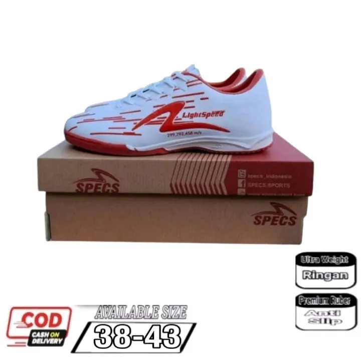 Sepatu futsal specs lightspeed hitam merah 4
