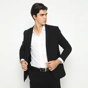 BY KAL - SETELAN JAS PRIA SERRIS DOFF Semi Formal Blazer Hitam Casual Dewasa Fit Pengantin