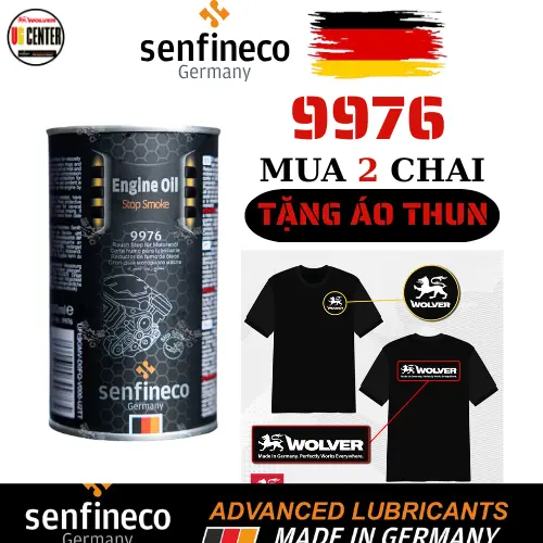 ( Tặng áo thun khi mua 2 chai) Phụ gia nhớt bảo vệ động cơ Senfineco 9976 Engine Oil Stop Smoke dung tích 300ml 0