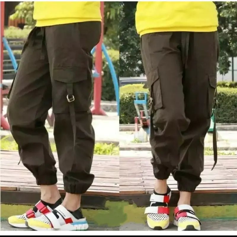 HTM - Celana cargo Wanita Bahan Twill Combed Melar Adem  bb 40-90 kg 3