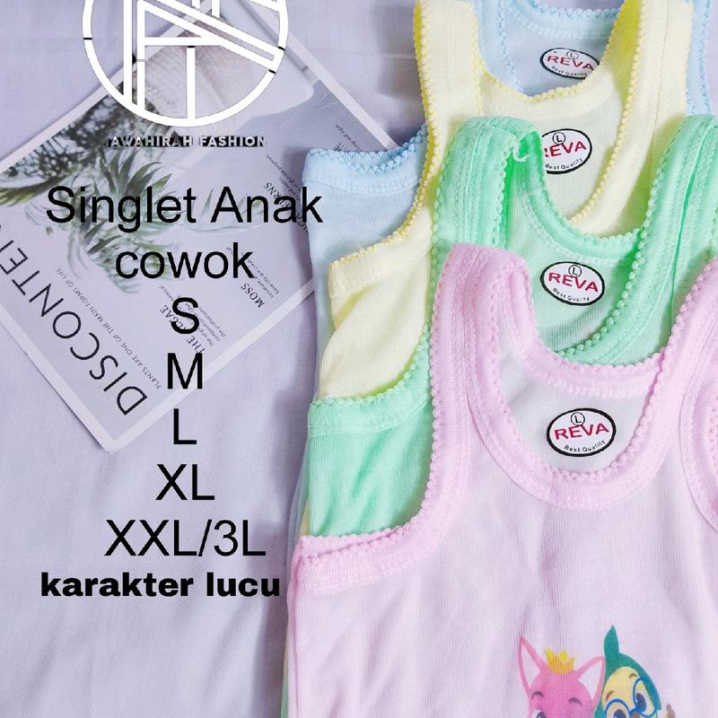 [12]Pcs Kaos Dalam Anak Pria Perempuan Warna Motif Karakter Kartun Lembut || Jawahirah Fashion 0
