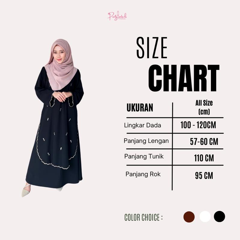 GENDIS One Set Melayu Bordir kembang By Prettv Petals Setelan Muslim Wanita 1