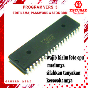 IC PROGRAM POM MINI PERTAMINI ATMEGA32 ORIGINAL BISA EDIT NAMA PASWORD DAN STOK BBM - ESTUSAE