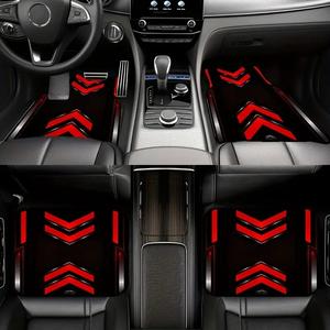 4点セットのファッションカーマット、クールな矢柄、耐久性の高いポリエステル、ほとんどの車・SUV・トラックに対応、デザイン性、インテリア保護