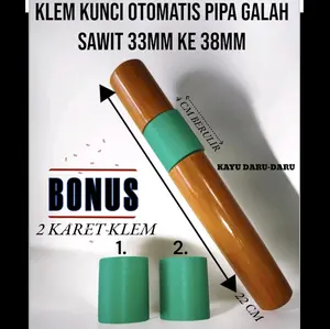 KLEM PUTAR KUNCI OTOMATIS PIPA GALAH SAWIT PREMIUM 33MM KE 38MM BONUS 2 KARET KLEM CADANGAN COD