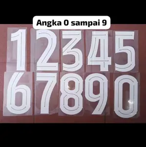 DTF / Sablon setrika Nomor Punggung Jersey (Warna putih) Sport