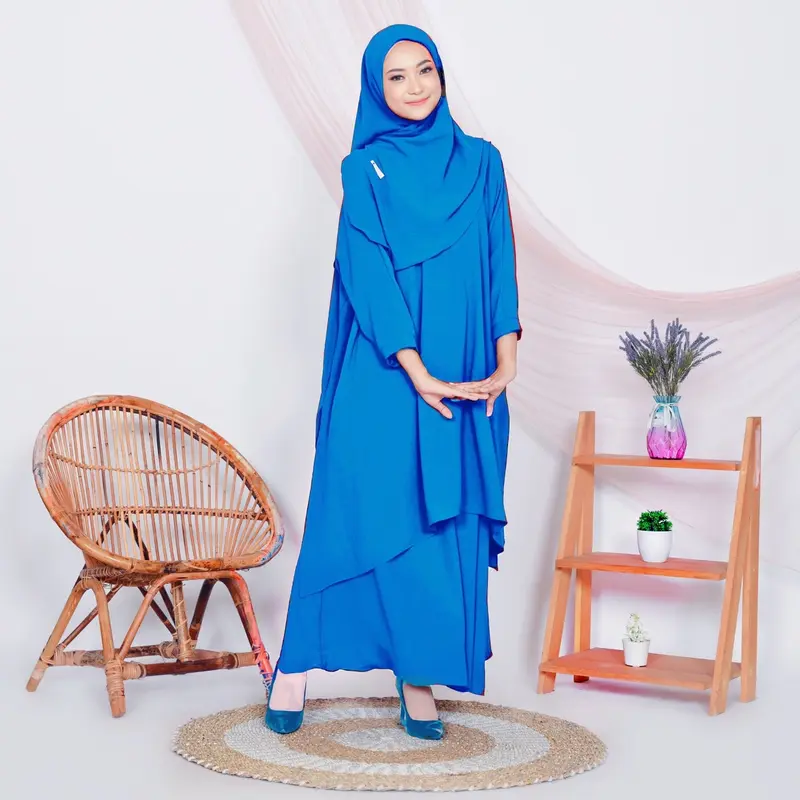 ARM Duha Series Gamis 3 Set Plus Rok Set Hijab Syari Busui Freandly Di Jamin Ori 8