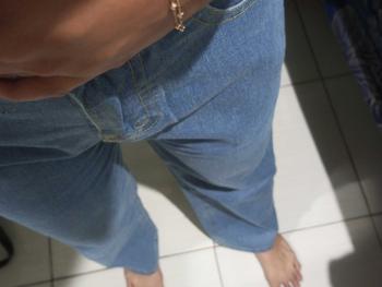 Product Review of F·MIGA C42 High Waist Korean Style Kulot Bagy Jeans Straight Kasual Pants Celana Panjang Loose Celana Jeans Wanita - Abu-abu Biru from ** 2