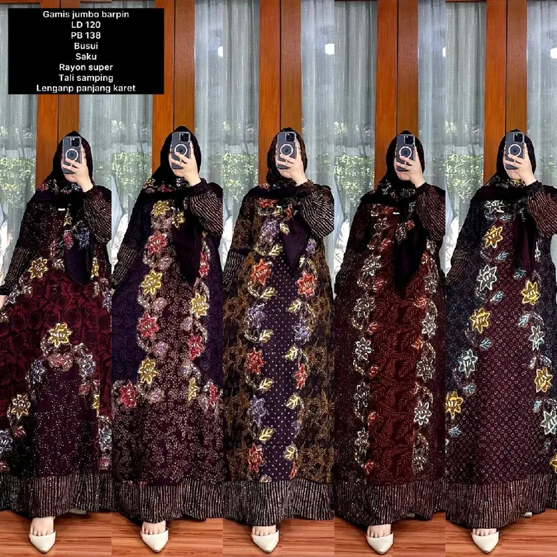 Gamis Storjoan Set Hijab Rayon super Pemium Jumbo.(LD-125/PB-138) 0