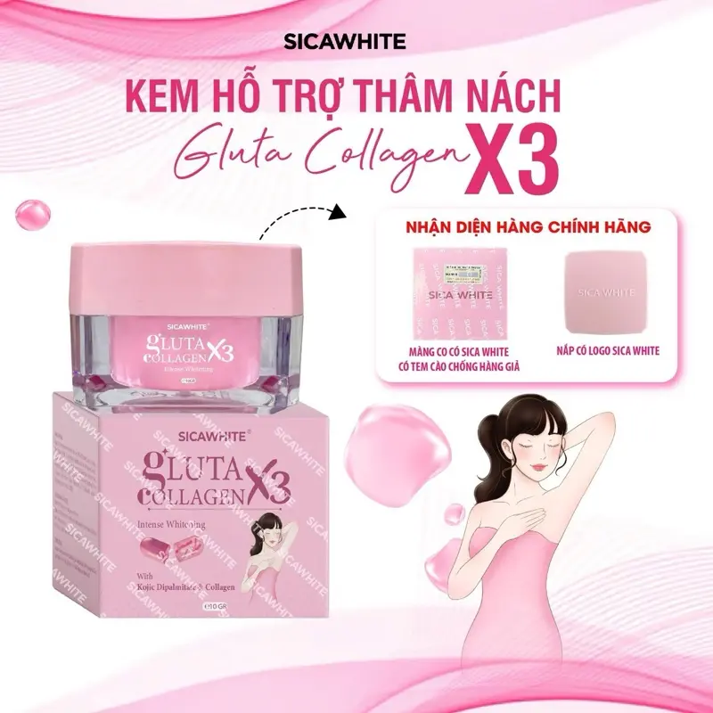 [H65] - Kem Hỗ Trợ Thâm Nách GLUTA COLLAGEN X3 - Kem Cải Thiện Sắc Tố Da Những Vùng Như Nách, Đầu Gối, Khuỷ Tay (10gr)