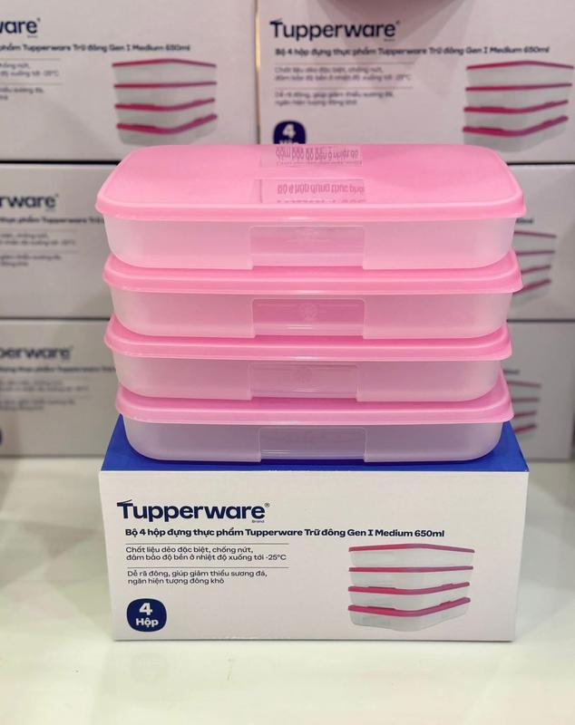 Sét 4 hộp trữ đông 550ML happy chính hãng tupperware