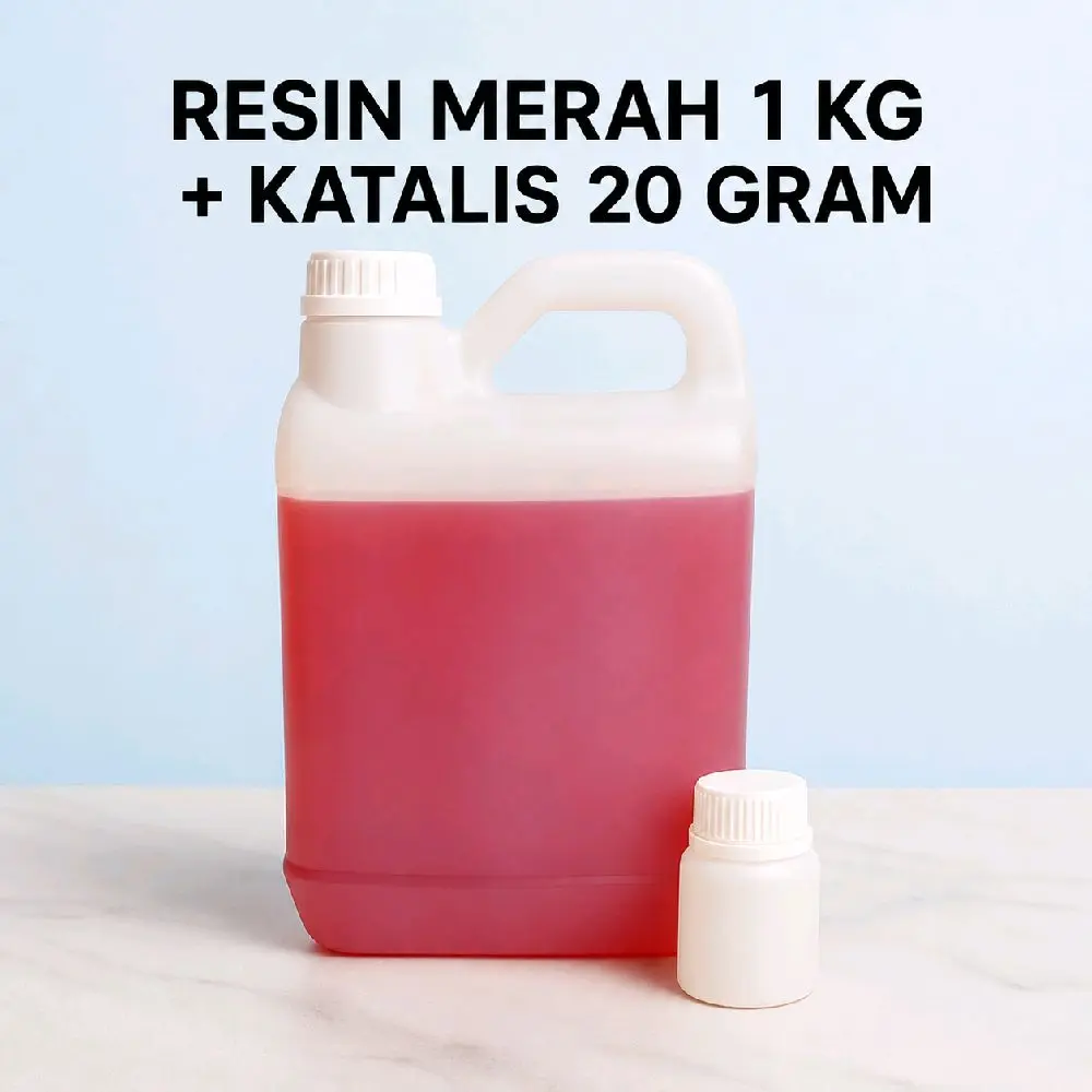 Resin Merah 1 KG + Katalis 20 Gram untuk Proyek DIY dan Seni
