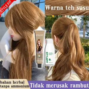 【Ready】18 Warn Pewarna Rambut Bebas Amonia Pewarna rambut cat rambut Tidak Perlu Memutihkan Rambut Ash Brown Permanent Hair Color Cat Rambut Milk Tea Ash Brown Pewarna Rambut Tanpa Bleaching Rambut Tidak Ada Kerusakan Pada 200ML