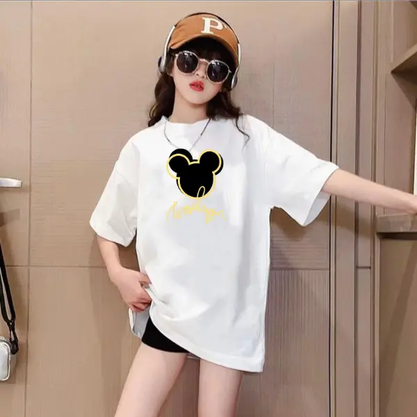 BAJU DISTRO ANAK PEREMPUAN CEWEK LENGAN PENDEK SIZE BESAR USIA 7-13 TAHUN/BAJU ANAK TANGGUNG/BAJU ANAK OVERSIZE ANAK-ANAK Fashion 2