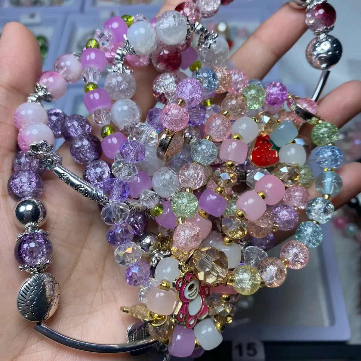 Paketan gelang kekinian BB warna warni banyak warna