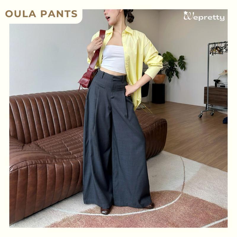   DEAL MỞ BÁN  Oula pants Q03 Quần vải đũi xước ống rộng dáng suông tôn dáng phù hợp thời tiết xuân hè Wepretty Clothes 