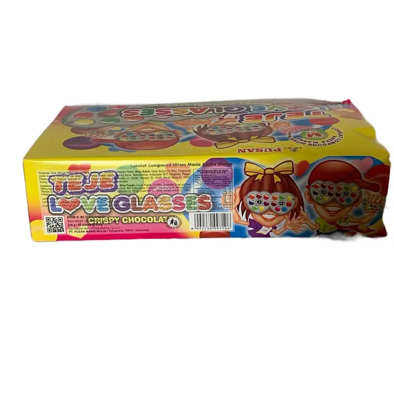 PERMEN SMILLING EYEGLASS COKLAT BOX ISI 40 pcs PERMEN KACAMATA JADUL marshmallow 3
