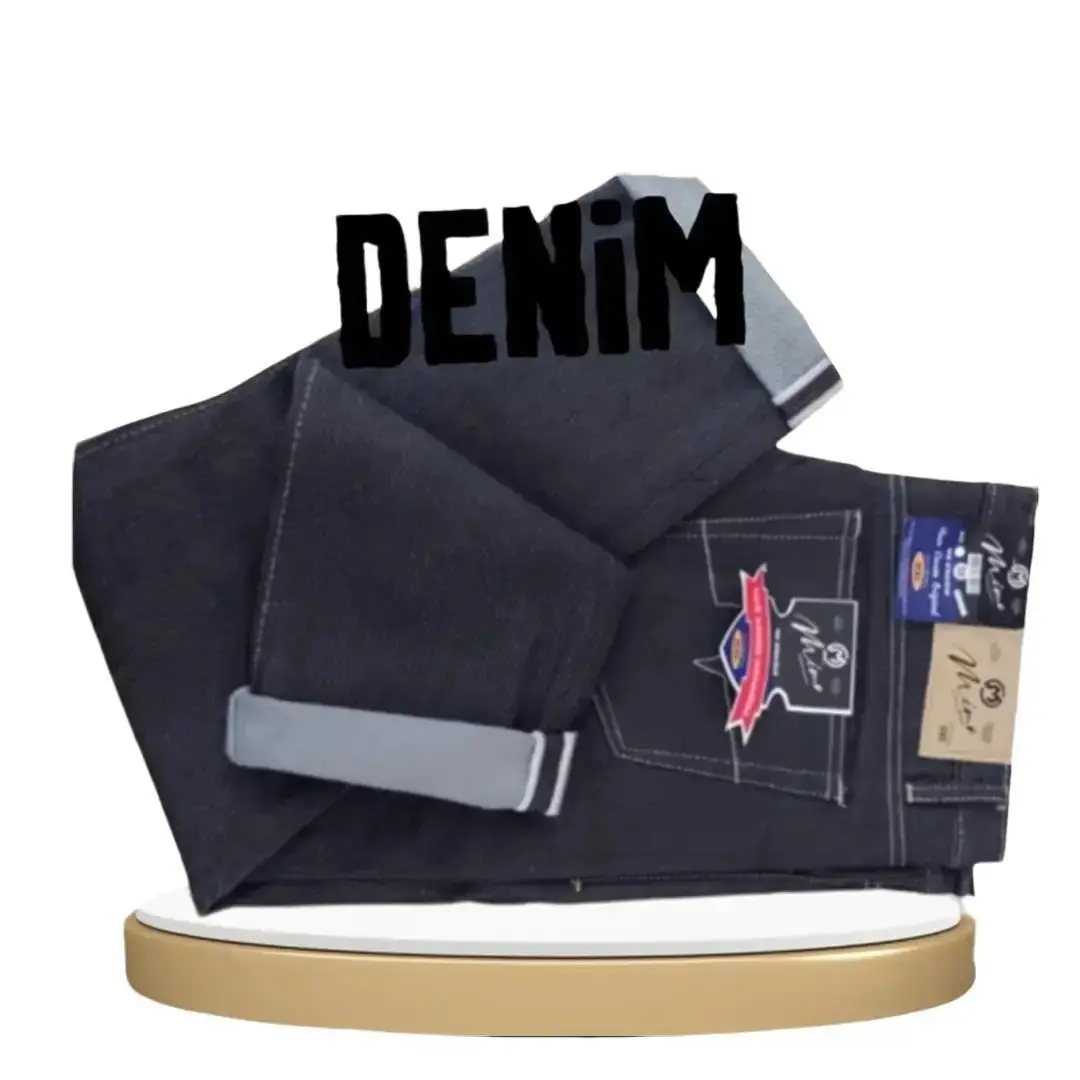 Celana Selvedge Denim Reguler Long Pants Sheltice Accent Pria Panjang Hitam Fit
