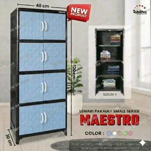 TABITHA MAESTRO 4 SUSUN Lemari Plastik Small / lemari kecil Series Lemari Pakaian Multifungsi dan berkualitas