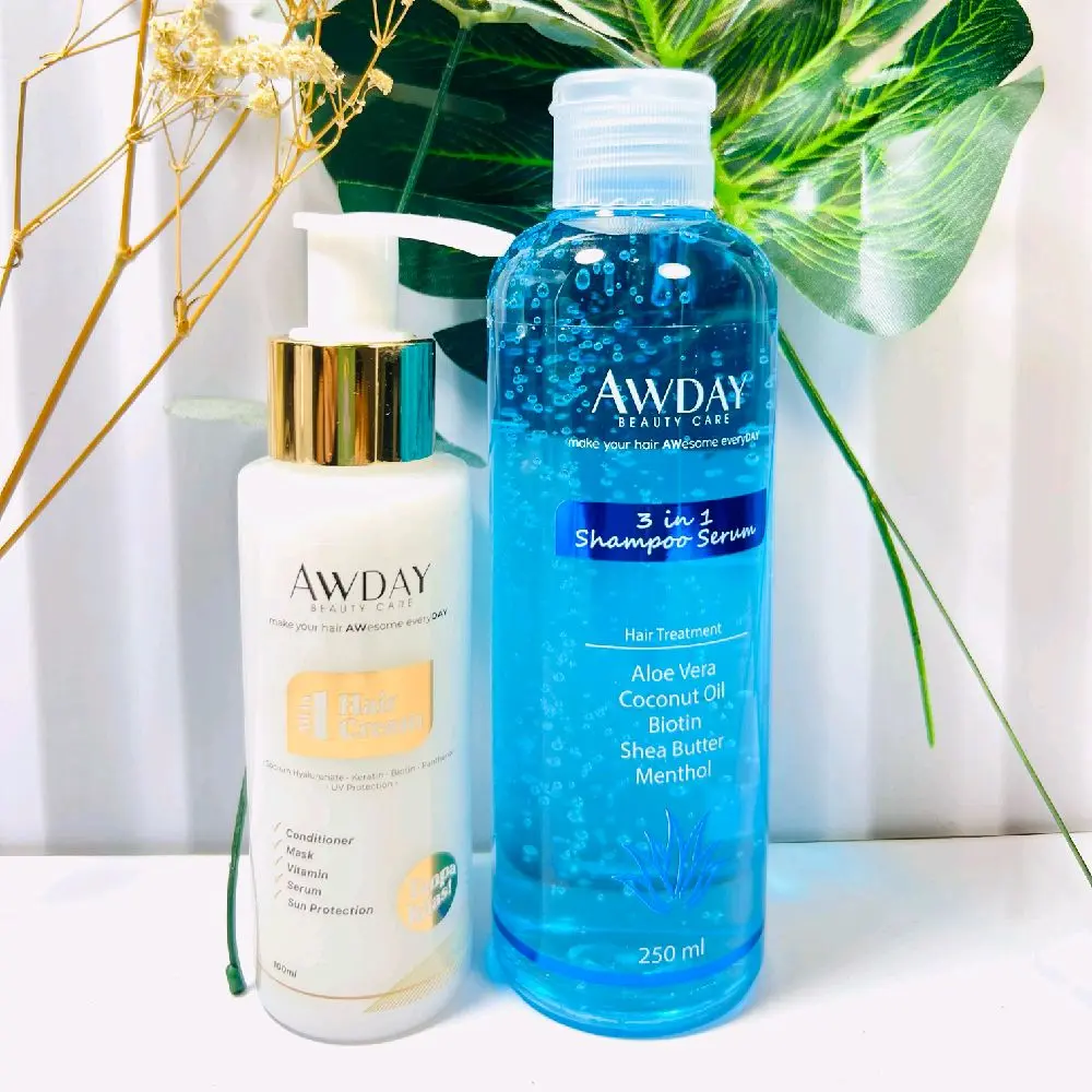 PAKET MURAH AWDAY SHAMPOO 250ML & HAIRCREAM TANPA BILAS 100ML