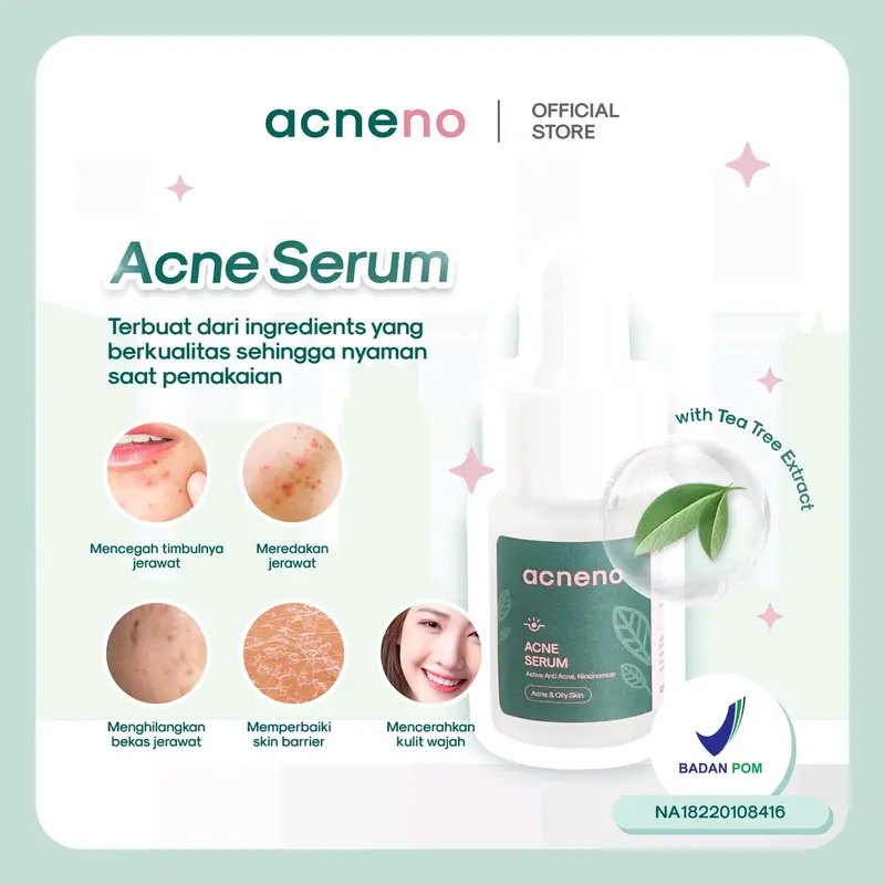 ACNENO serum jerawat & bekas jerawat | 3 hari atasi masalah jerawat BPOM 3