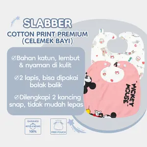 (BELI BANYAK LEBIH HEMAT) Anakkecilku Celemek Makan Slabber Bayi Bib Air Liur Mpasi Baju Sleber Cotton Print Premium
