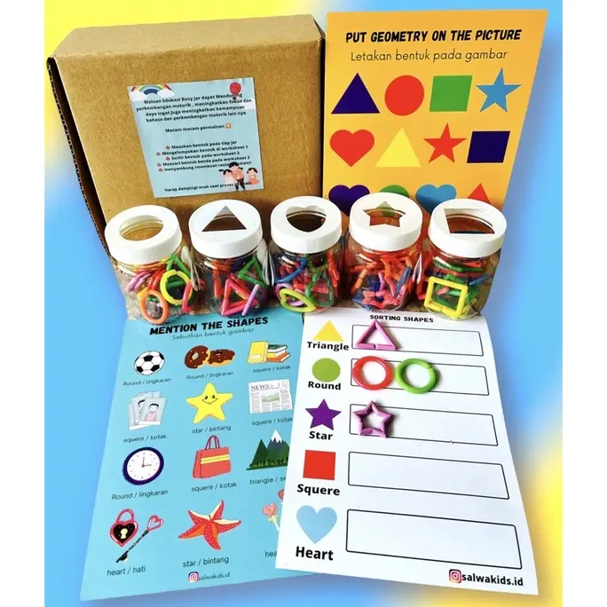 Busy Jar 8 in 1 Mainan Edukasi Plastik Belajar Montessori Motorik Sensory Anak  Bayi Balita Paud Play Toys