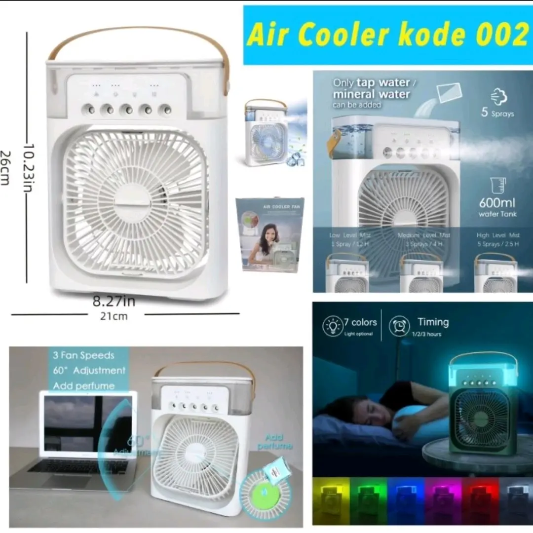 Kipas An Air Pendin Udara Portable Mini AC Kabut Kipas Coller Cooler Cooling Fan Akses s Listrik Super Din 600ml Portabel Mobil Kantor Kamar An LED - Kipas An Air AC