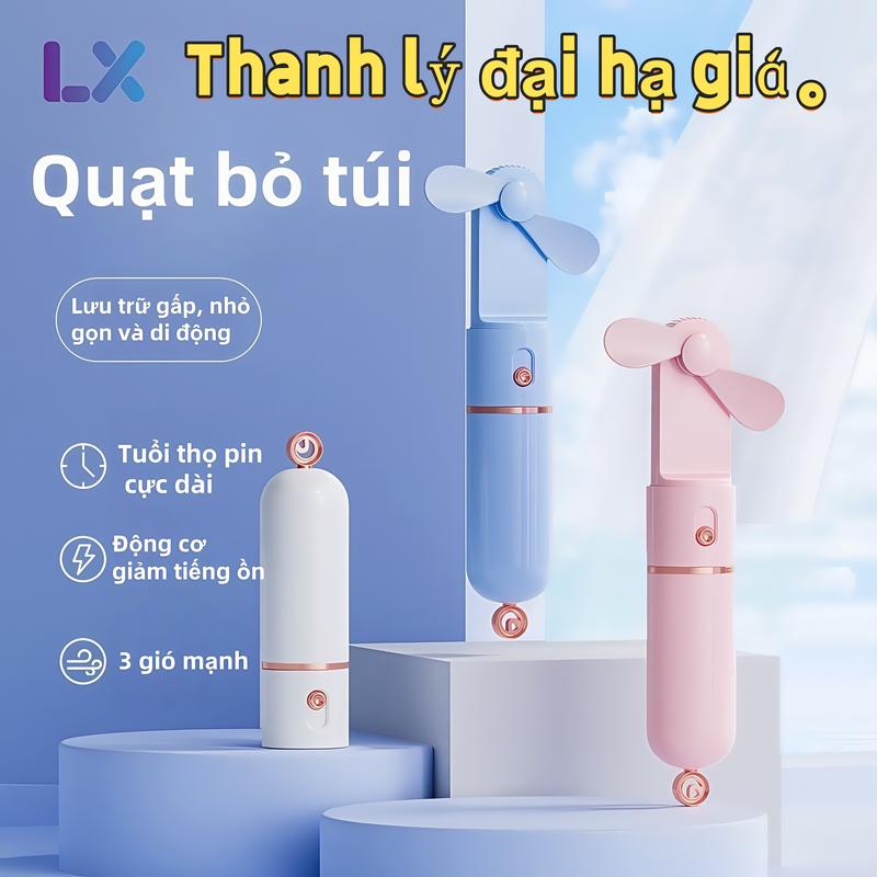 Đại hạ giá Quạt Nhỏ Cầm Tay Sáng Tạo Túi Mini Quạt Nhỏ Ngoài Trời Sạc Điện Cầm Tay Quà Tặng Quạt Điện Cầm Tay