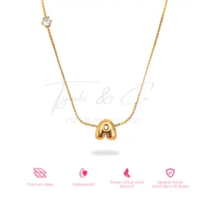 Tymbi&Co - Thin Bubble Necklace | Kalung Huruf Anti Karat | Kalung Inisial Huruf | Letter Necklace (BELI 3 GRATIS 1) (BELI 3 GRATIS 1 GIFT) Tymbi&Co - Thin Bubble Necklace | Kalung Huruf Anti Karat | Kalung Inisial Huruf | Letter Necklace (BELI 3 GRATIS 1) (BELI 3 GRATIS 1 GIFT)