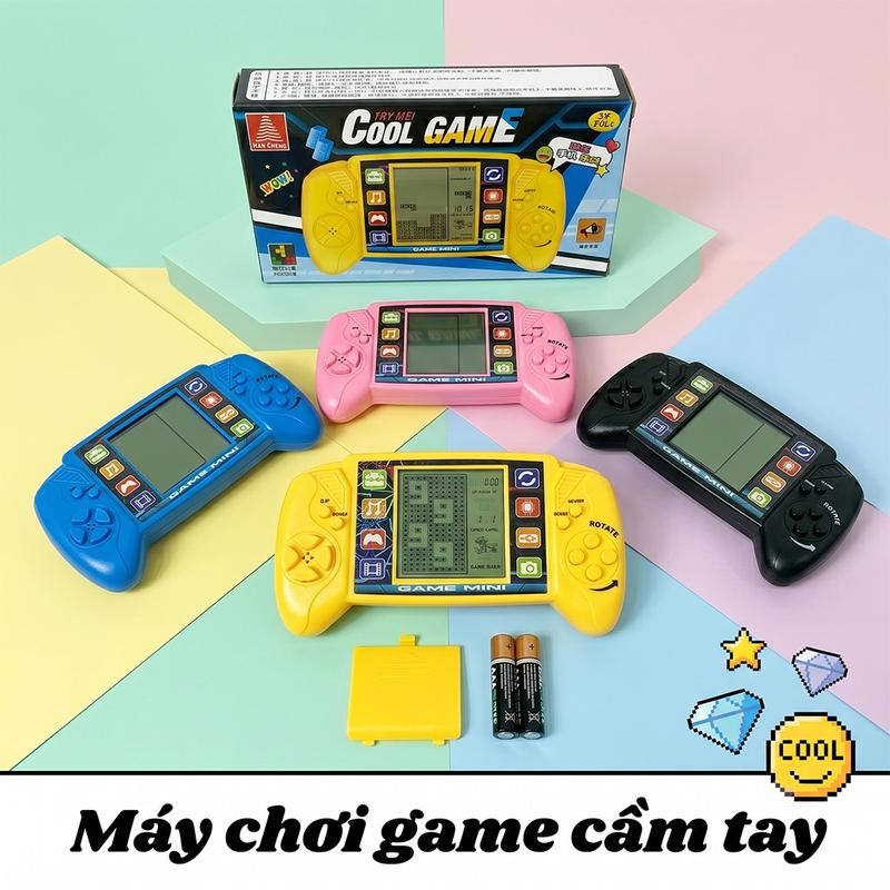 Máy chơi game Xếp gạch cổ điển cầm tay, máy chơi game tuổi thơ vui nhộn