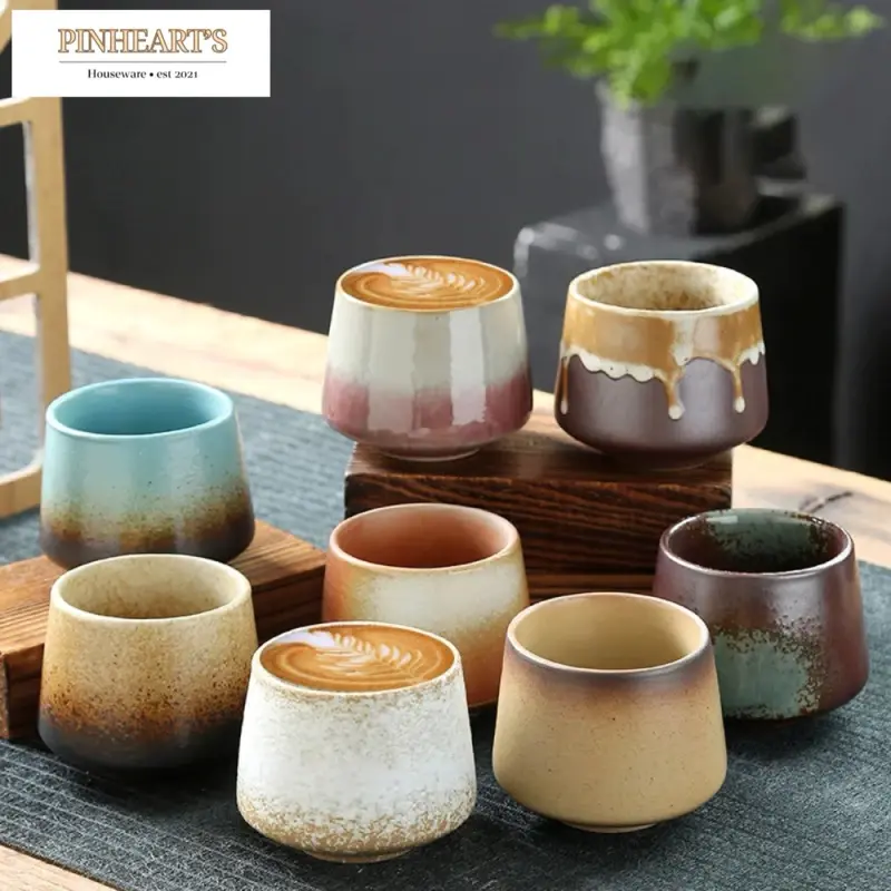 GELAS KERAMIK VINTAGE JAPANESE STYLE COFFEE TEA CUP 200ML - FB014 | CANGKIR TEH KERAMIK CUP 0