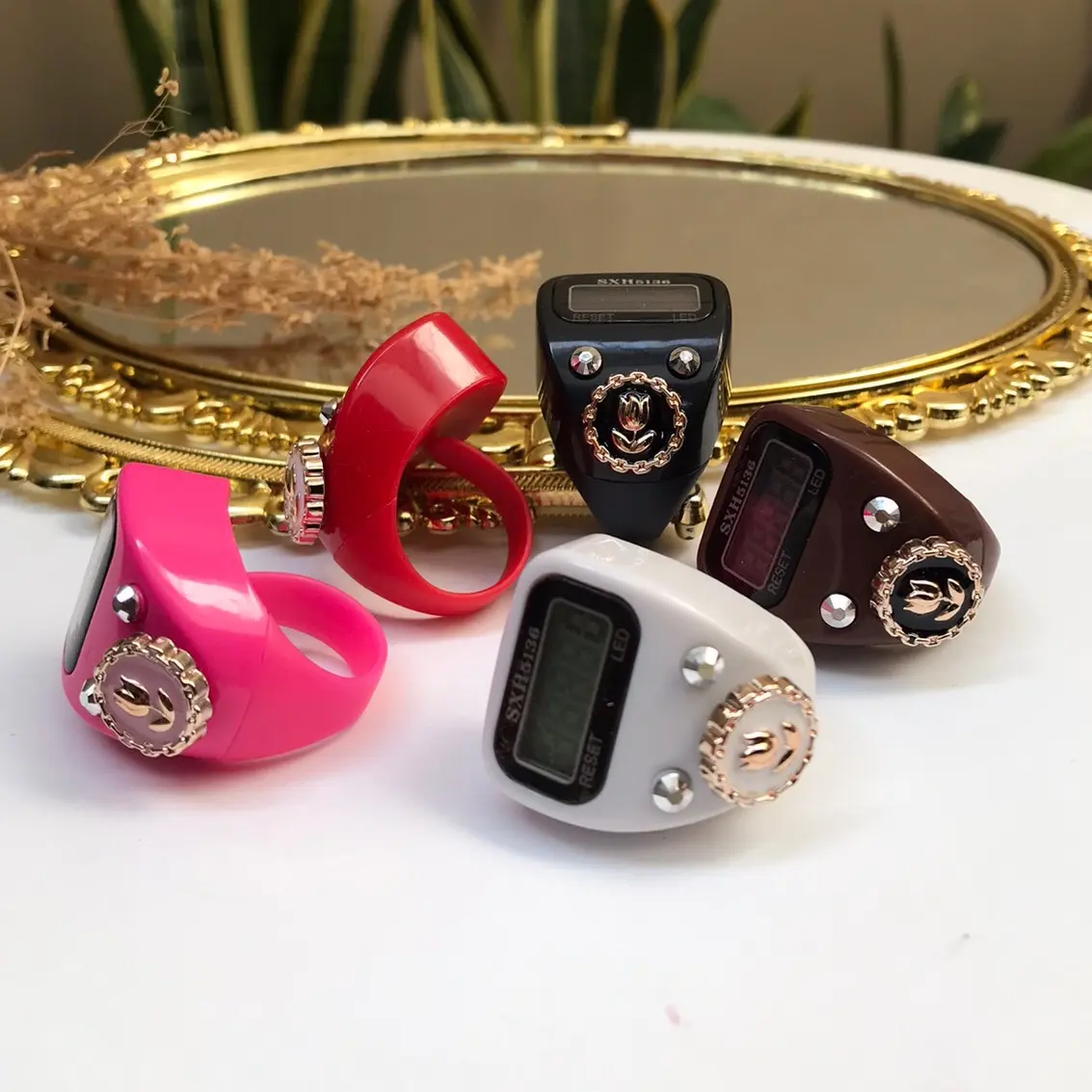BARU - Tasbih led cincin bunga tulip