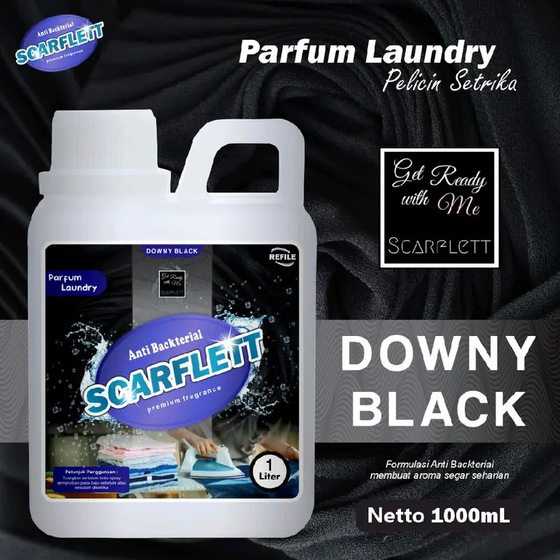 Parfum Loundry Non Alkohol Scarflett Pewangi Pelicin Strika Kain Pakaian 1 Liter Anti Jamur pink Bakteri blue 4