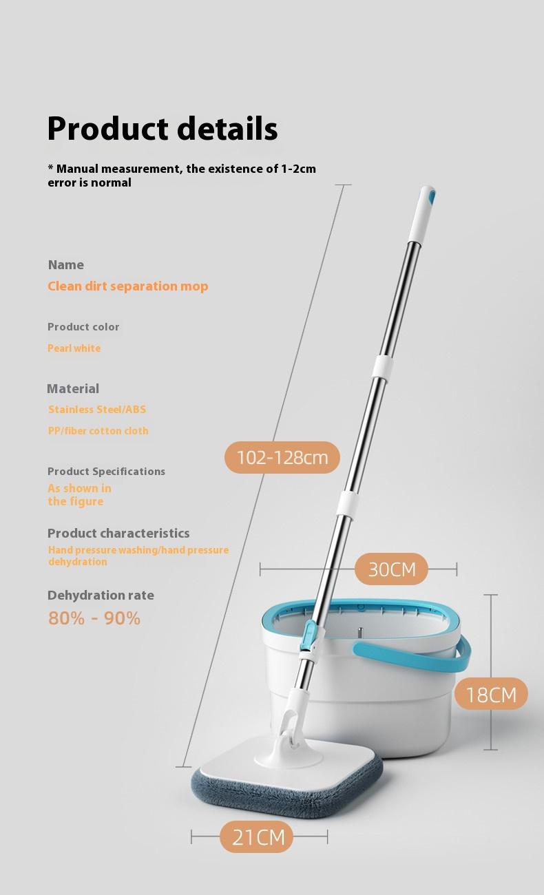 Product Introduction of SG Ready Stock Rotary Mop Sewage separation 2-in-1 Single bucket square mop head pad No hand washing required 30