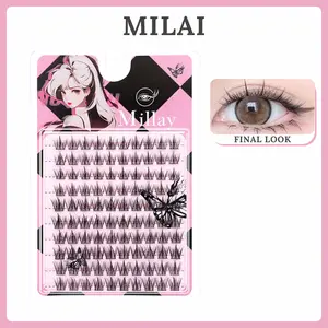 MILAI Riasan Mata A08 Trilogy 10 Baris Bulu Mata Palsu Berkualitas Tinggi dengan Lem Ekstensi & Teknologi 3D Inovatif untuk Tampilan Glamor dan Dramatis