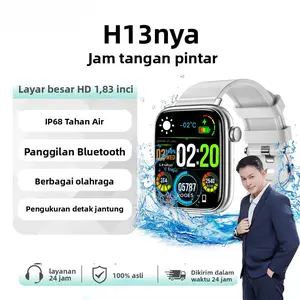H13nya Gelang Pintar IP68 Tahan Air Bluetooth Calling Monitoring Kesehatan HR BP SpO2 Counting Langkah Encoder Knob Charging Magnetik Waktu Standby Panjang