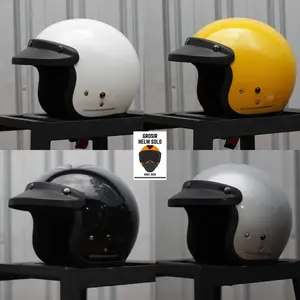 HELM BOGO DEWASA PREMIUM AKSESORIS PET TOPI HELM DOFF / GLOSSY FULL LEHER SNI COD
