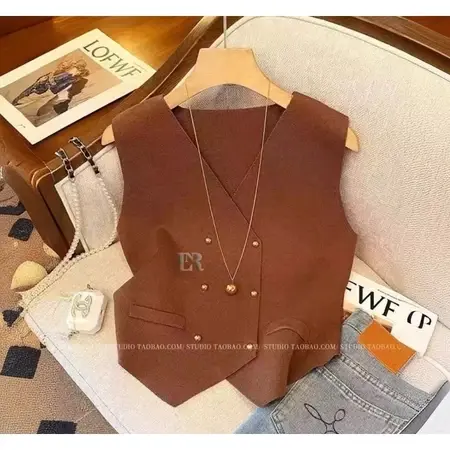 Atasan Premium Casual Vest Rompi Untuk Wanita Dewasa Bahan Rajut Knit Dalaman Sweater Cardingan Tanpa Lengan Full Kancing Mati Pakaian Rumahan Fashion Koreaan