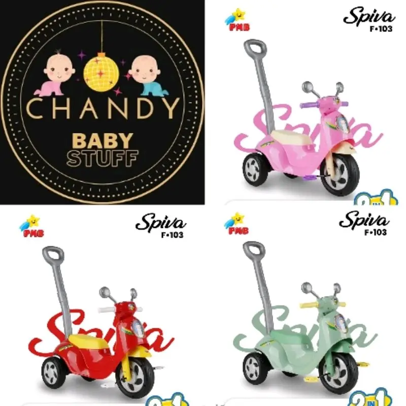 MAINAN VESPA ANAK SECOOTER MANUAL DENGAN DORONGAN FOOT TO FLOOR F-130 SPIVA
