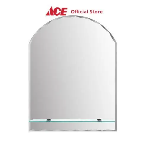 Fosa 45X60 cm Cermin Dinding Kamar Mandi Dengan Rak Oval Od8007-1 Bathroom Wall Mirror Rak Cermin Tembok Aksesori Kamar Mandi Furniture Rumah
