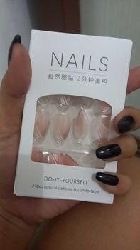 Product Review of 3D (24pcs) French Manicure Glitter Long Nails Kuku Palsu, Instant Nail Art, Stiker Kuku Palsu, Fake Nails-R168 from M**a 0