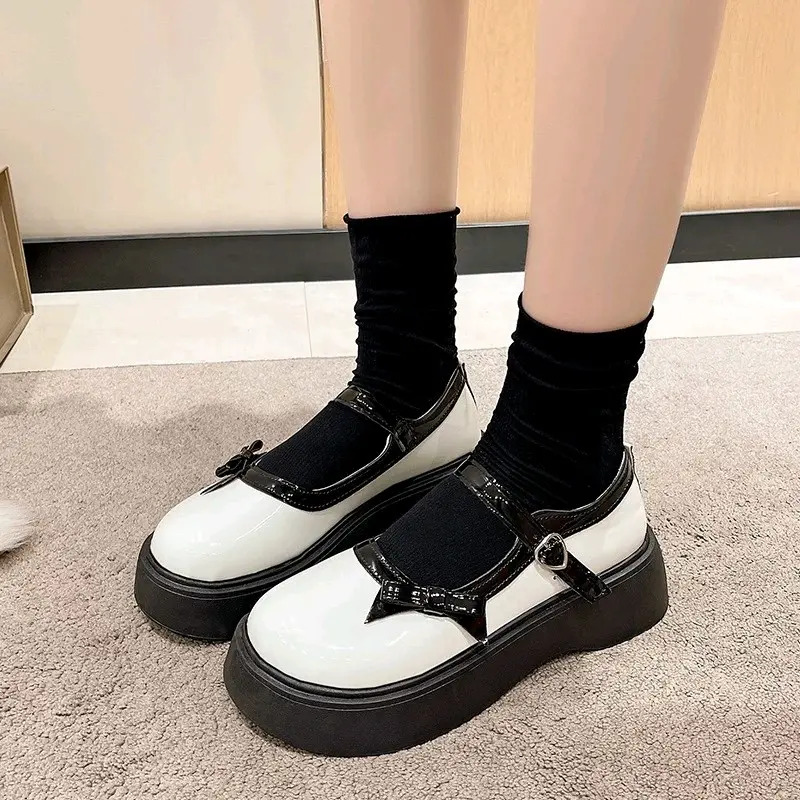 Mary Jane Shoes Sepatu Platform Upper Pita Hak Karet Tali Gasper KI-107 Premium 2