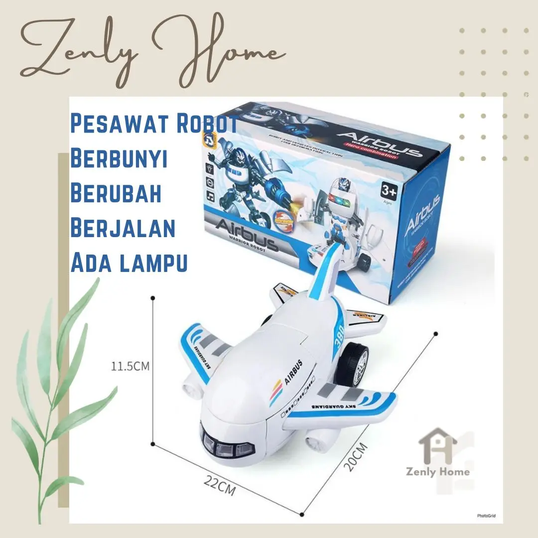 Zen 060 MAINAN ANAK PESAWAT ROBOT AIRBUS WARRIOR 2IN1 BUMP AND GO - MAINAN PESAWAT AIRBUS