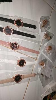 Product Review of 5PCS Jam Tangan Kuarsa Wanita Bergaya Berlian Berlian Kupu-kupu Dial PU Tali Kulit  Quartz Watches Kaca Set Perhiasan Kupu-kupu Gratis (Tanpa Kotak) from a**_ 0