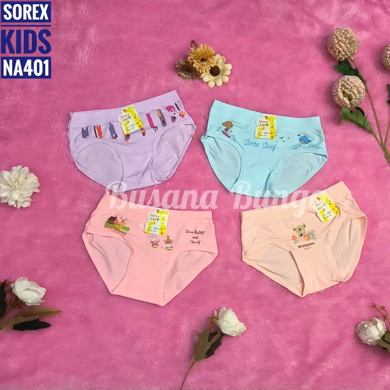 Sorex Kids (3pc, 6pc, 12pc) CD/Celana Dalam Anak Perempuan Segitiga NA401, NA402, NA452 SuperSoft 1