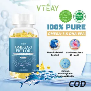 VTEAY Omega-3 Fish Oil: Formula Alami untuk Kesehatan Jantung, Otak & Multidimensi Dengan EPA & DHA untuk Kesehatan Jantung, Otak, Sendi & Sistem Imun