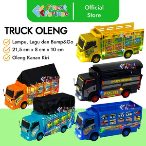 BASURI MAINAN ANAK TRUCK DUMP DAN POLISI OLENG LAMPU DAN LAGU BUMP AND GO PACKING BUBBLEWRAP TERMASUK BERSTANDAR SNI UNTUK ANAK 3+ TAHUN Baterai Bergerak