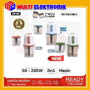 Mitochiba CH60/CH-60 Twinchop Food Chopper - Alat Penggiling dan Penghalus Bumbu Kapasitas 500ml